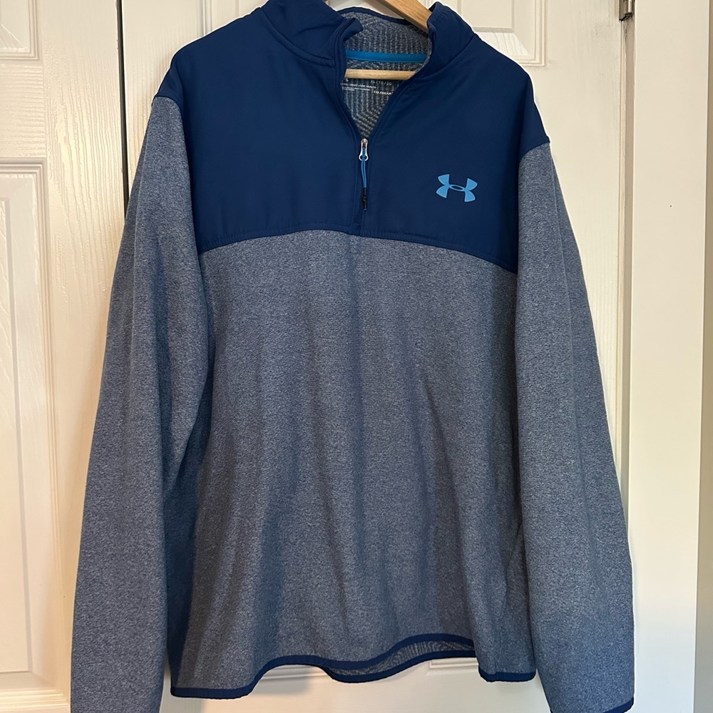 Under Armour Navy and Heather Gray Half-Zip Pullover